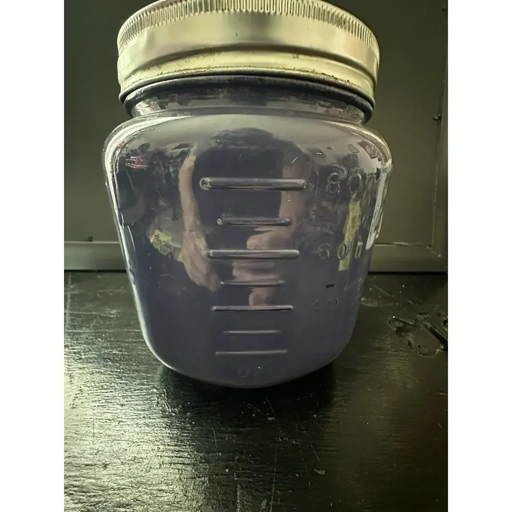 Mason Craft - Blue Glass Storage Canister Jar Metal Lid